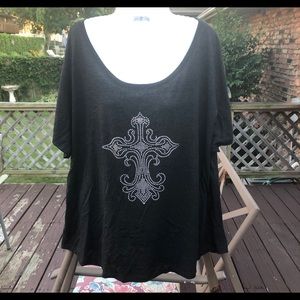 2XL Next Level Tri-blend T with Rhinestone Cross